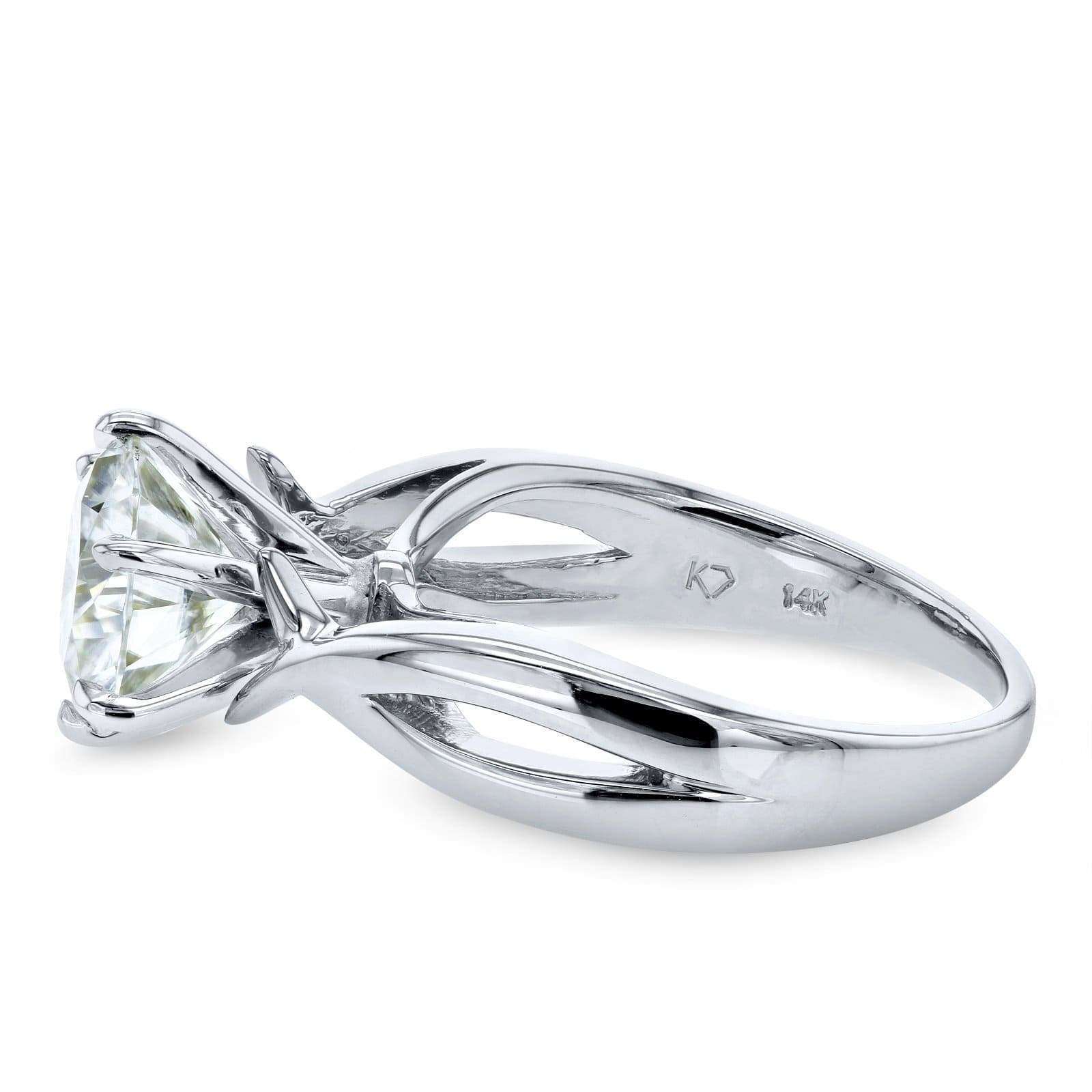 Kobelli Moissanite Solitaire Engagement Ring 1 3/5 CTW 14k White Gold