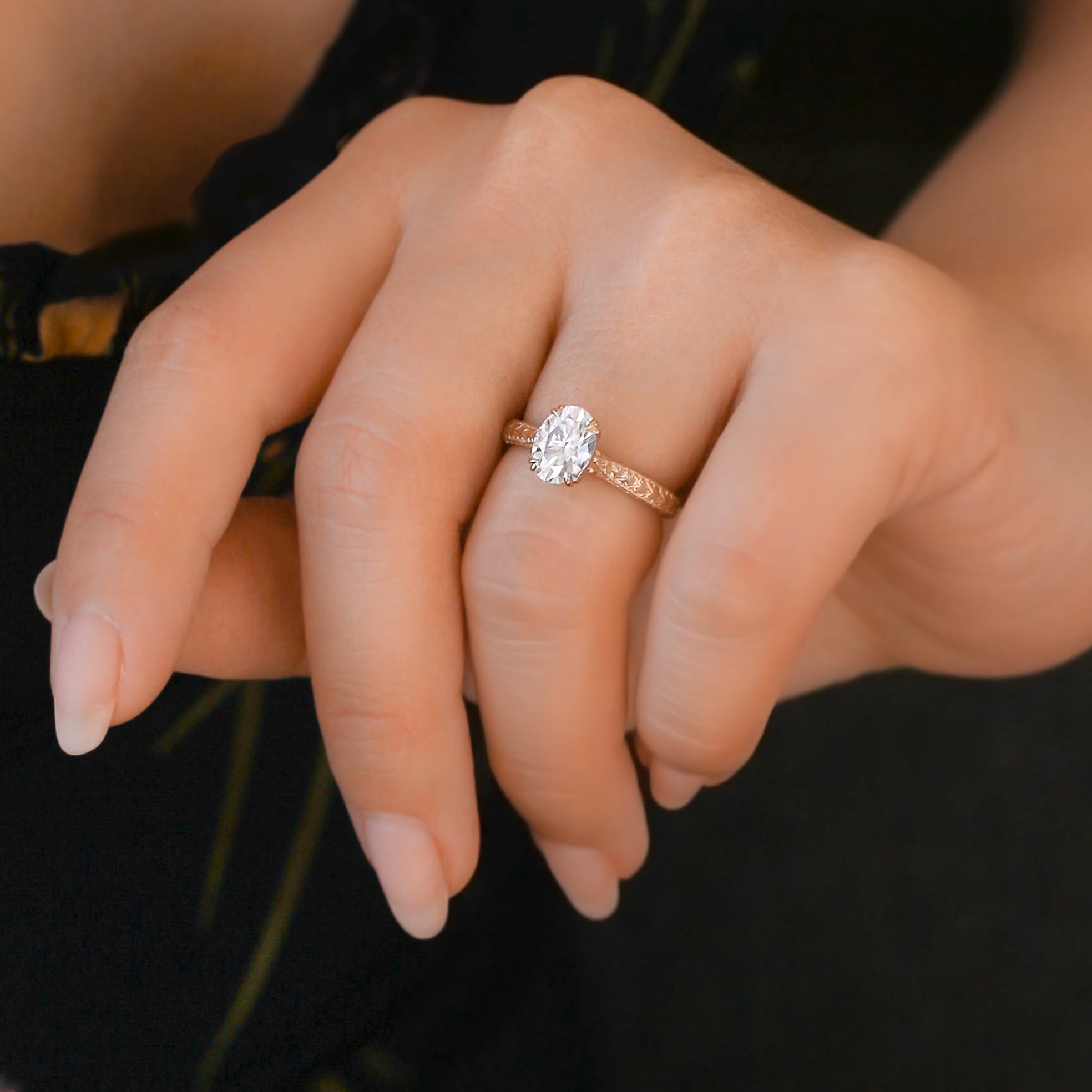 1.5 Carat Moissanite Oval Valentina Ring