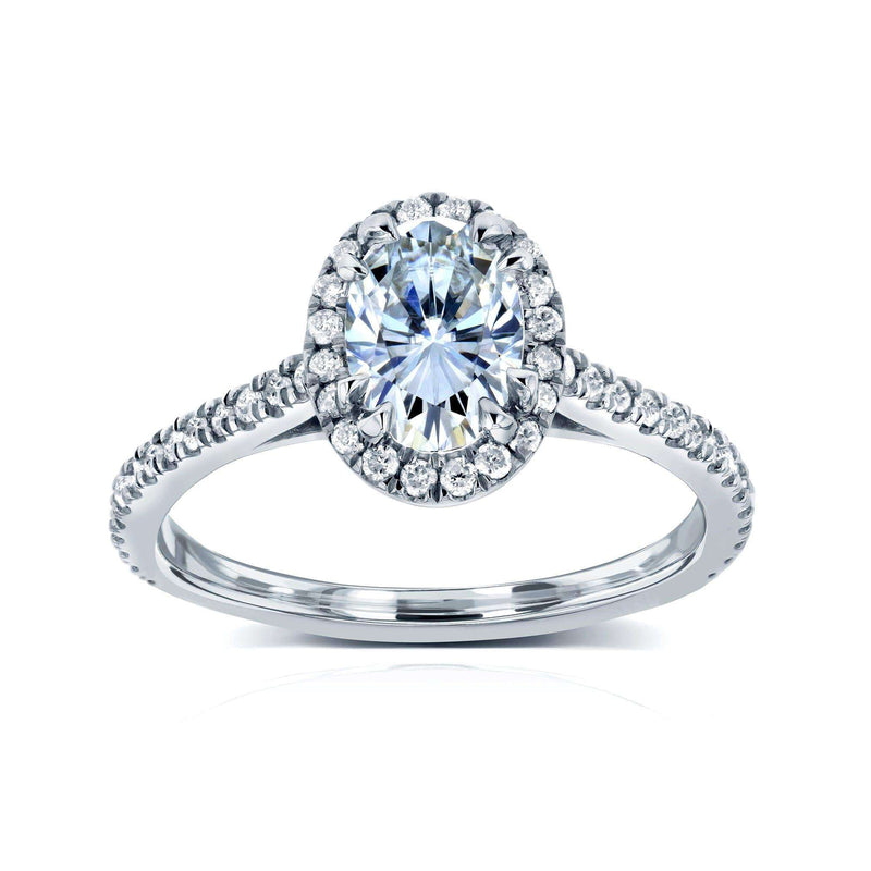 Dainty Halo Diamond Engagement Ring 1.15 carat total weight 14K White Gold ( Ring Size 6) (H,I1) | Amazon.com