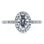 Kobelli Oval Moissanite Engagement Ring with Halo Diamond 1 1/5 CTW 14k White Gold