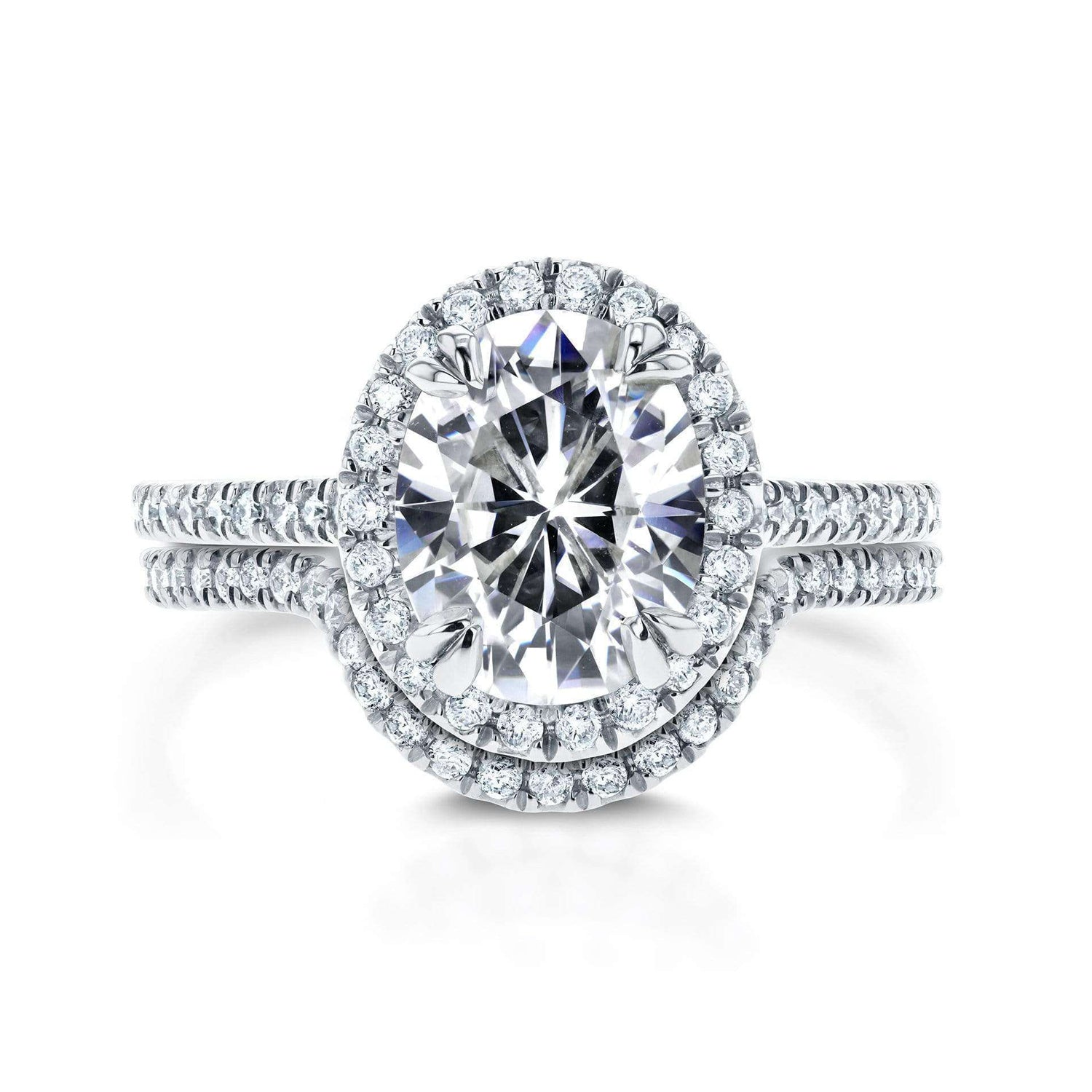 2.57 Carat Moissanite Oval Original Bridal Set
