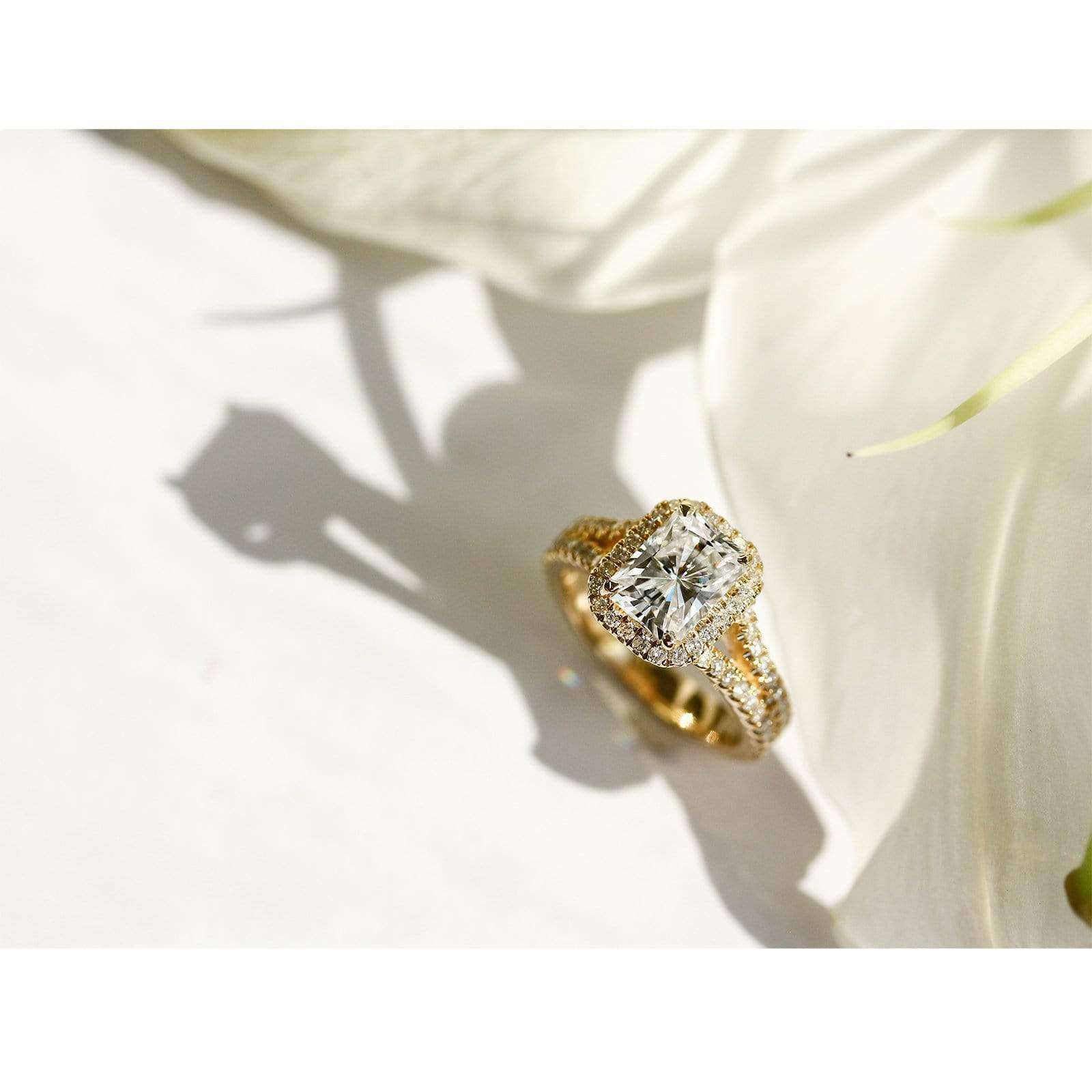 2.3 Carat Moissanite Radiant Split Ring