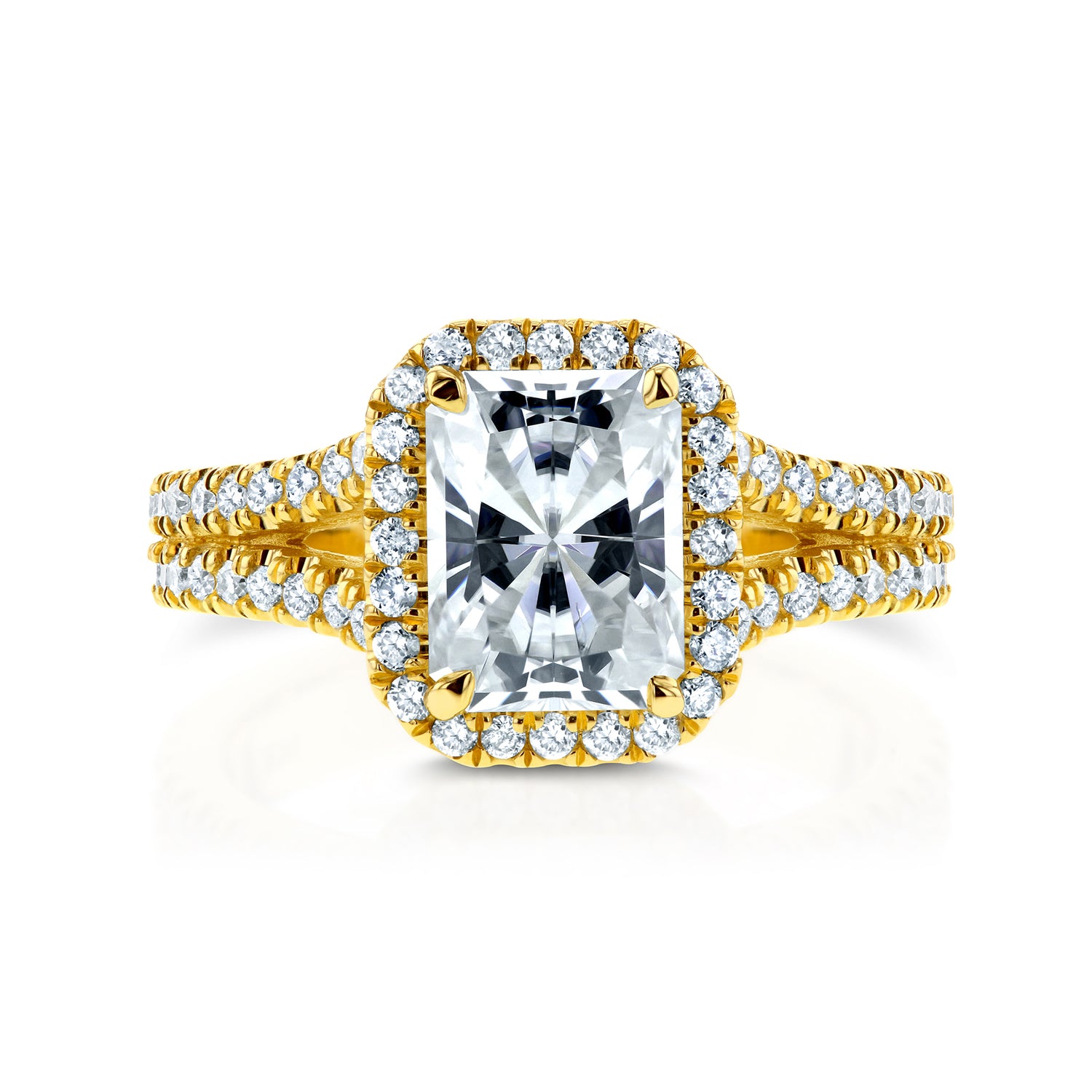 2.3 Carat Moissanite Radiant Split Ring