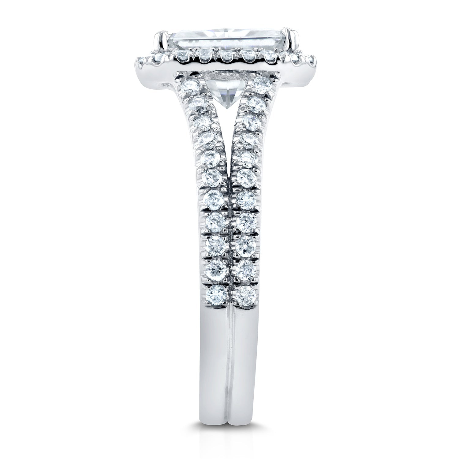 2.3 Carat Moissanite Radiant Split Ring
