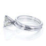 Kobelli Oval Moissanite 6-prong Solitaire Bridal Rings Set 1 1/2 Carat in 14k White Gold