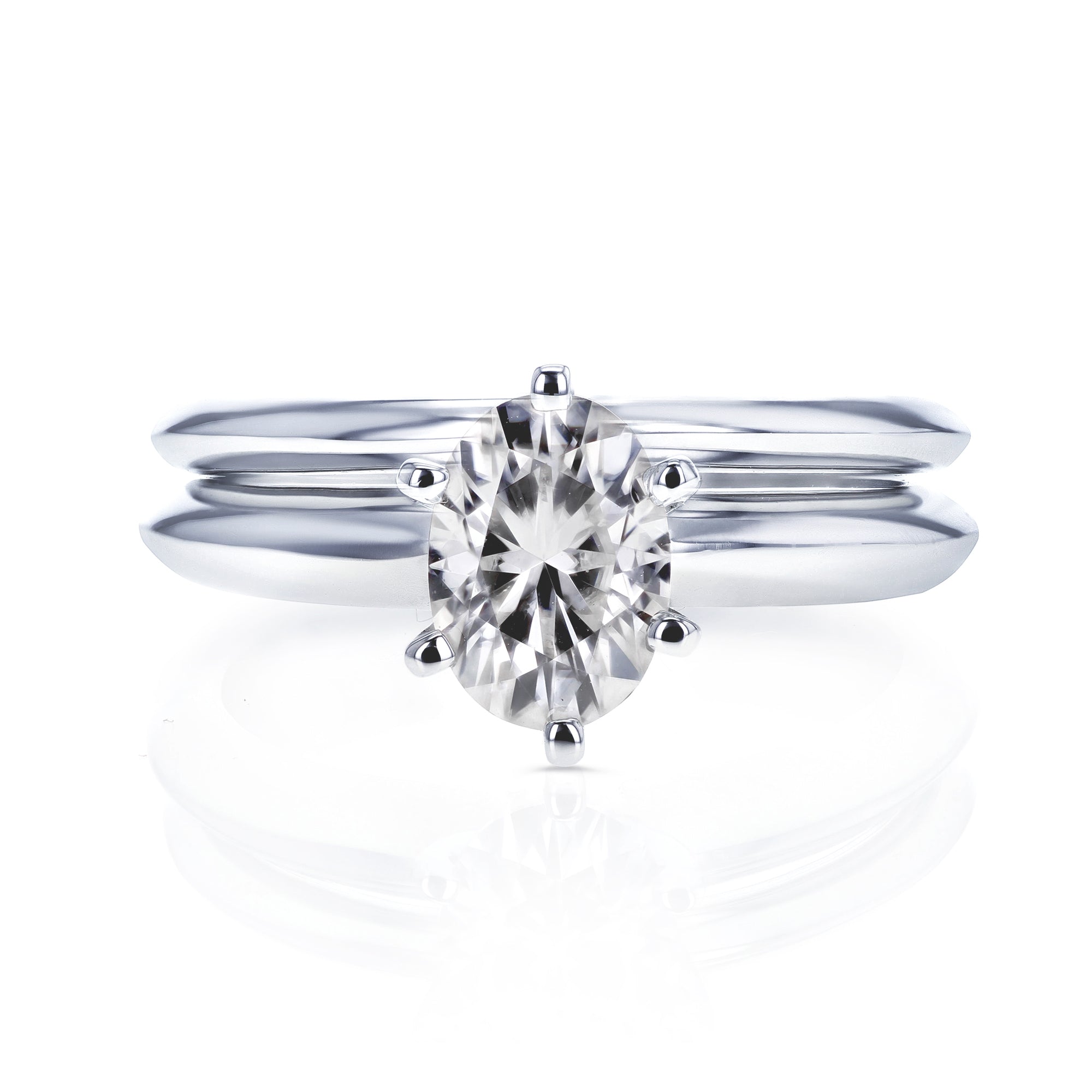 0.9 Carat Moissanite Solitaire Joan Bridal Set