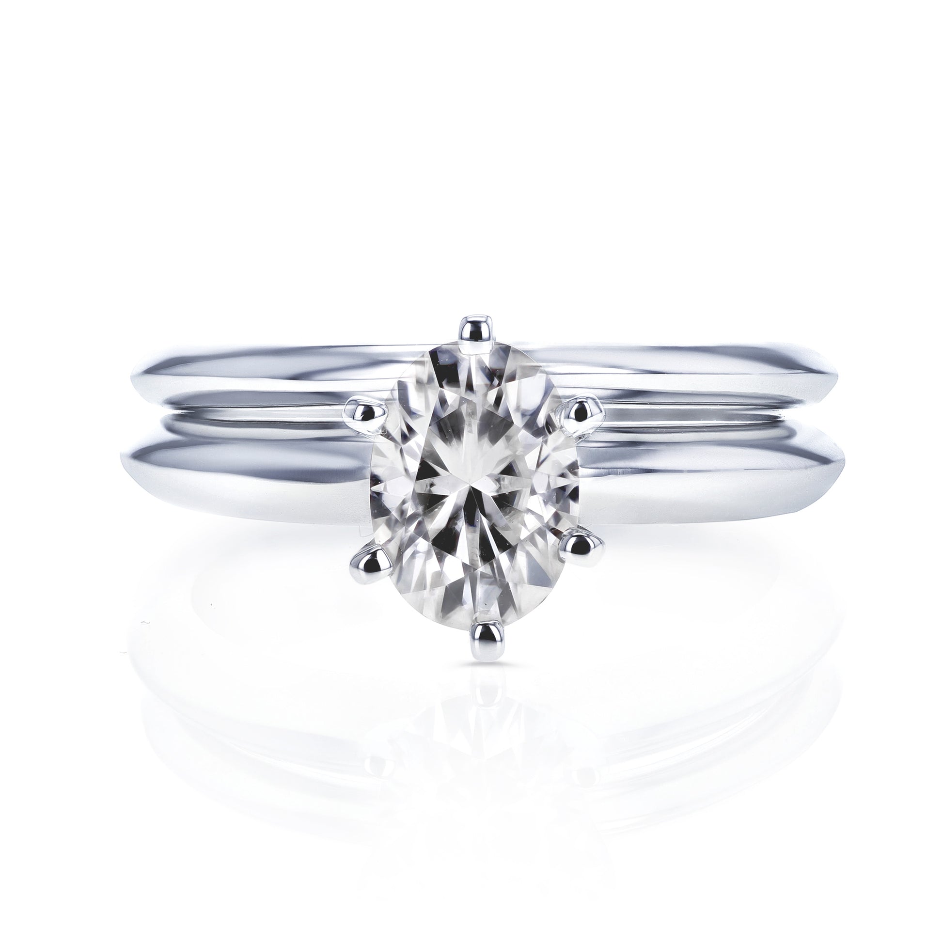 0.9 Carat Moissanite Solitaire Joan Bridal Set