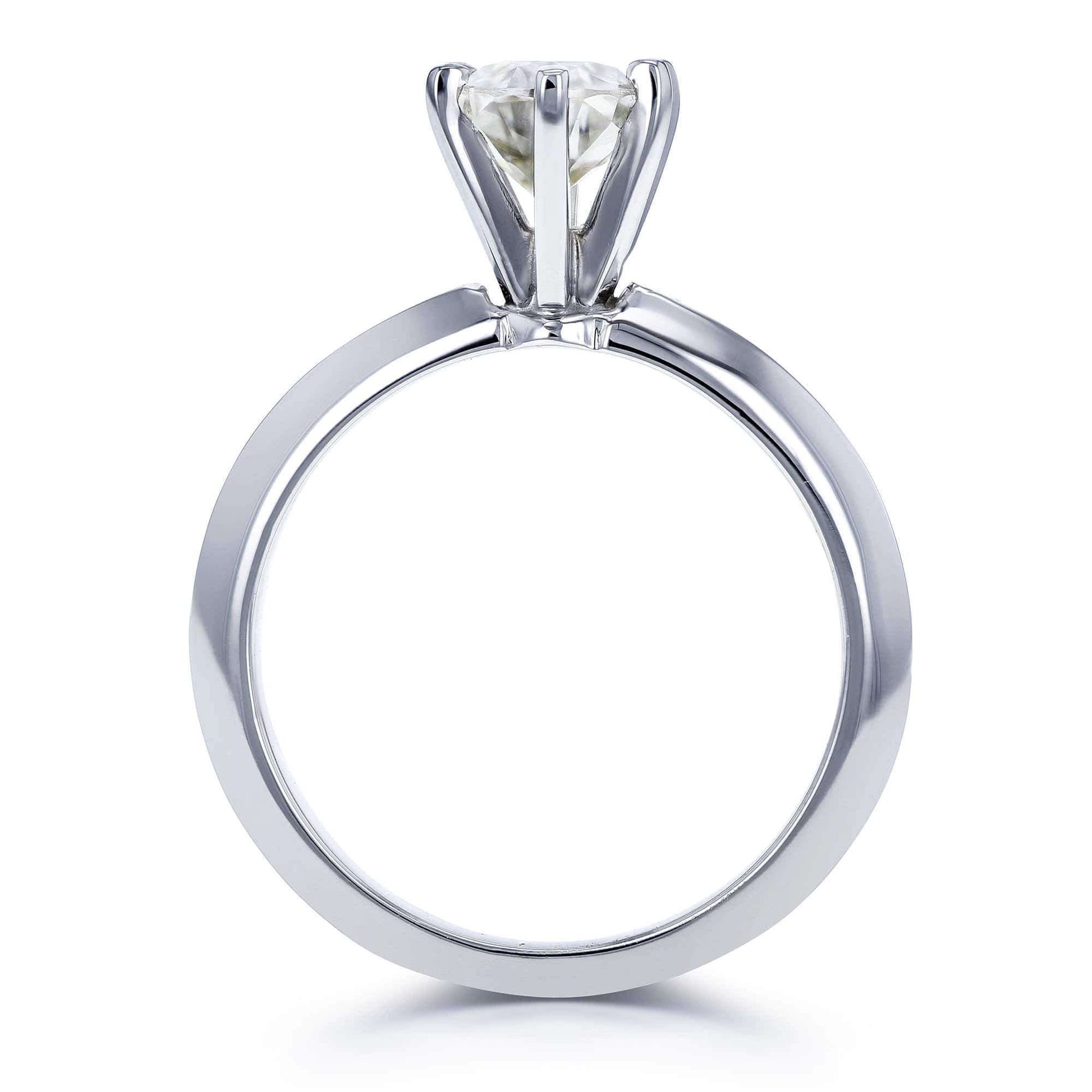 Kobelli Oval Moissanite 6-prong Solitaire Bridal Rings Set 7/8 Carat in 14k White Gold