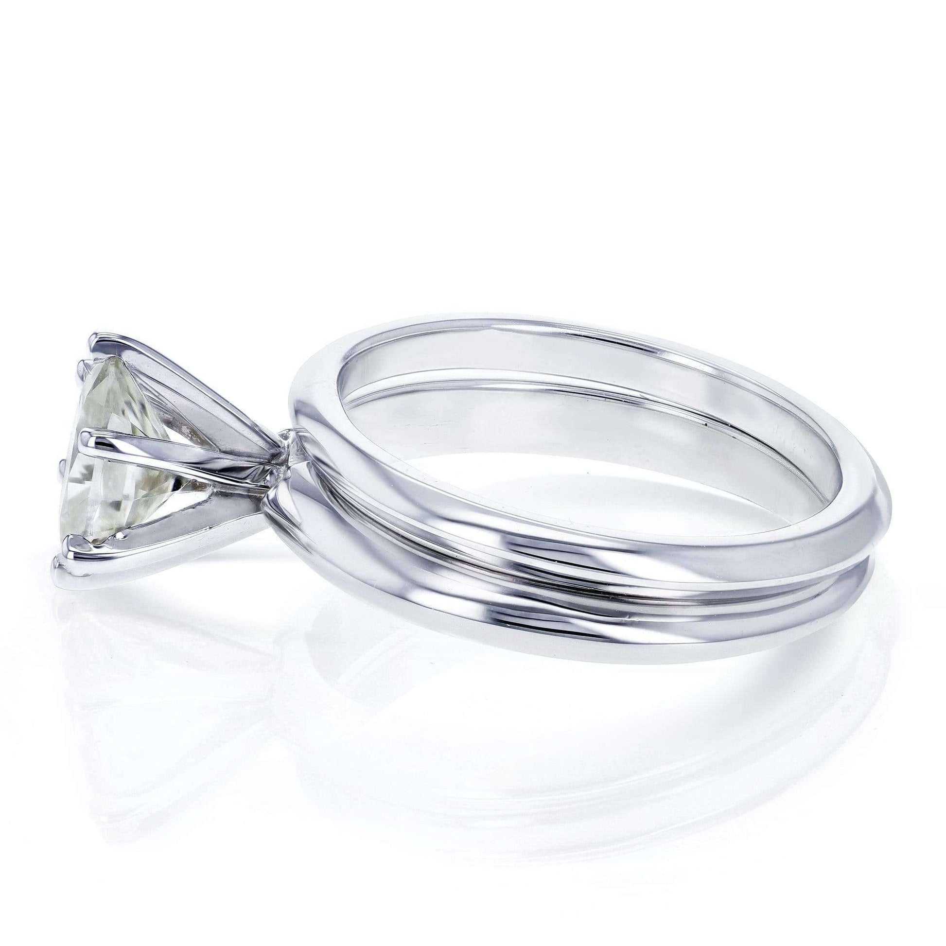 Kobelli Oval Moissanite 6-prong Solitaire Bridal Rings Set 7/8 Carat in 14k White Gold