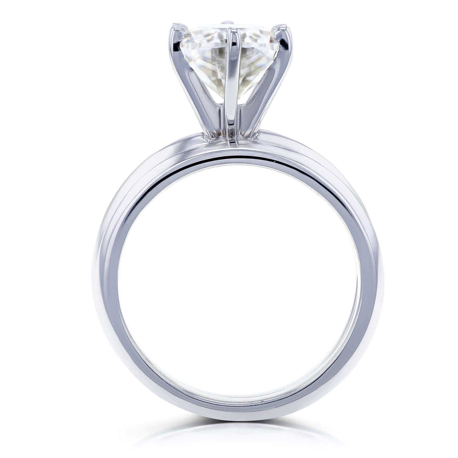 Kobelli Oval Moissanite 6-prong Solitaire Bridal Rings Set 2 1/10 Carat in 14k White Gold