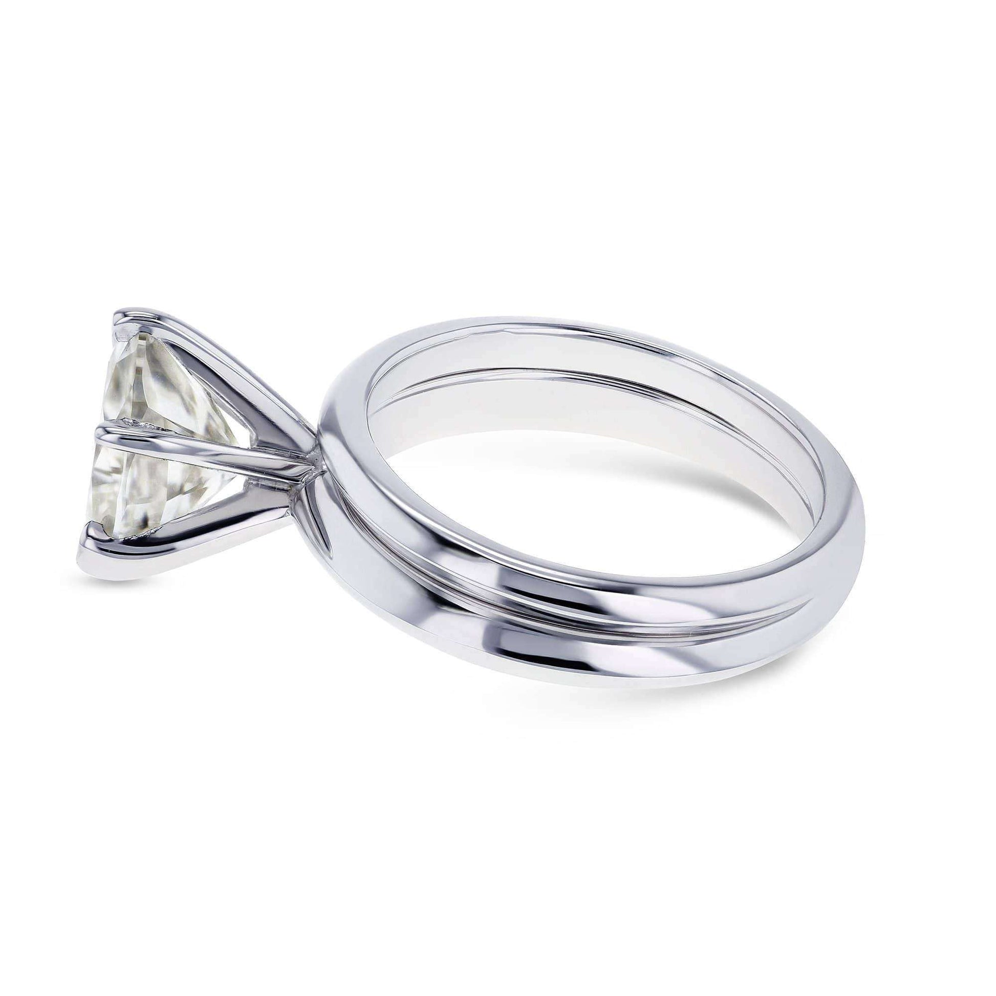 Kobelli Oval Moissanite 6-prong Solitaire Bridal Rings Set 2 1/10 Carat in 14k White Gold