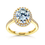 3-2/5ct.tw Oval Halo Basket Cathedral Ring