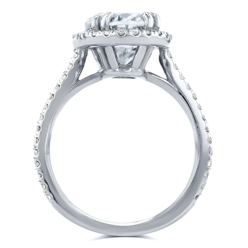 3-2/5ct.tw Oval Halo Basket Cathedral Ring