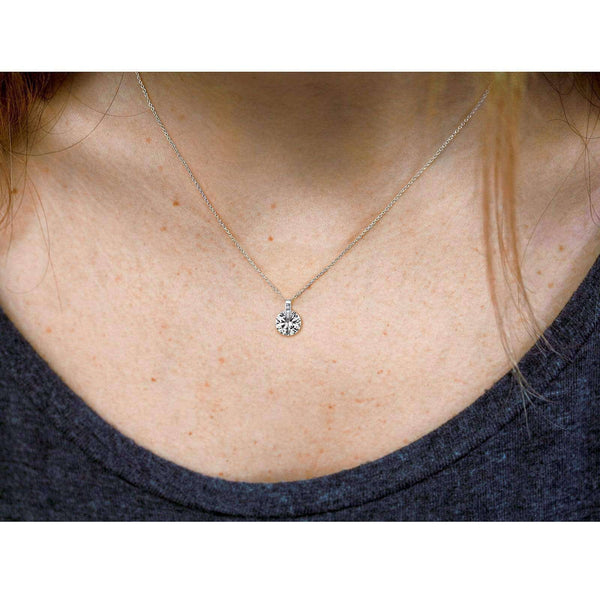 Kobelli Floating Round Moissanite Solitaire Necklace 1 CTW 14k White Gold MZ62188