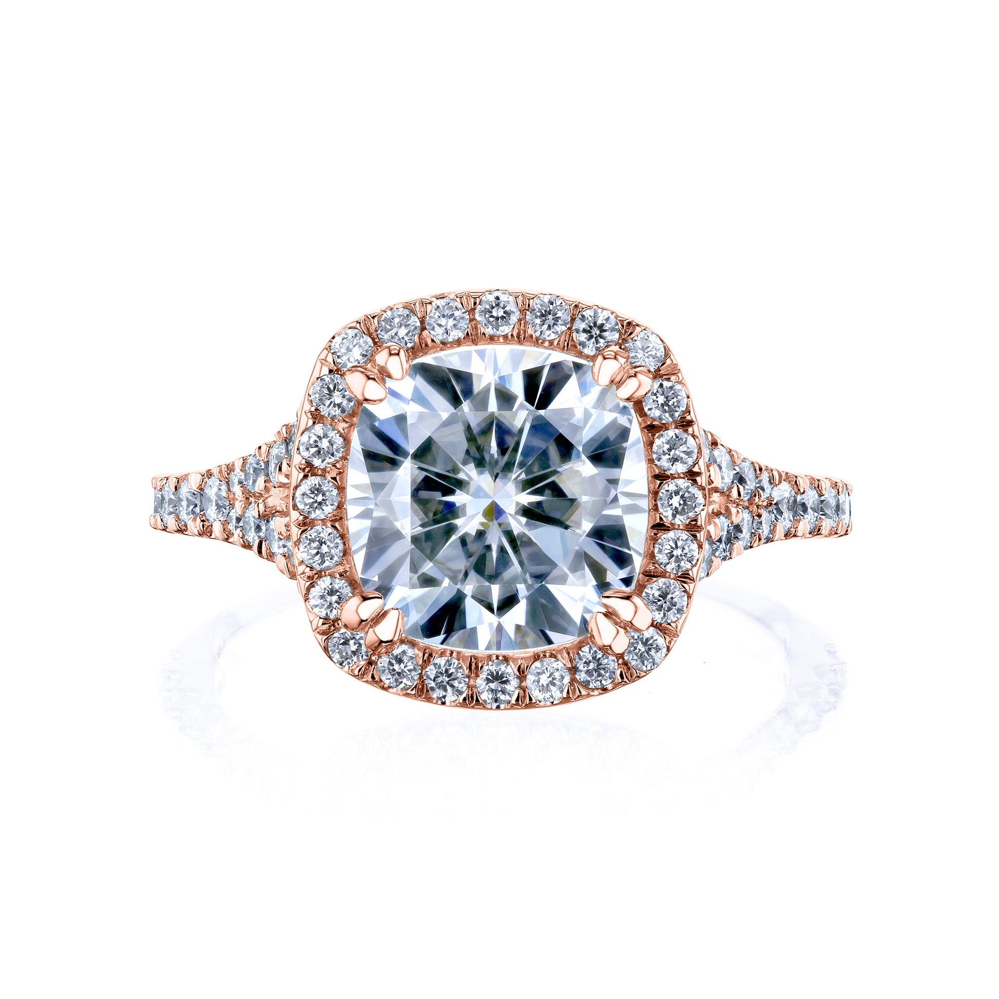 3.3 Carat Moissanite Cushion Vienna Ring - Lab Stones