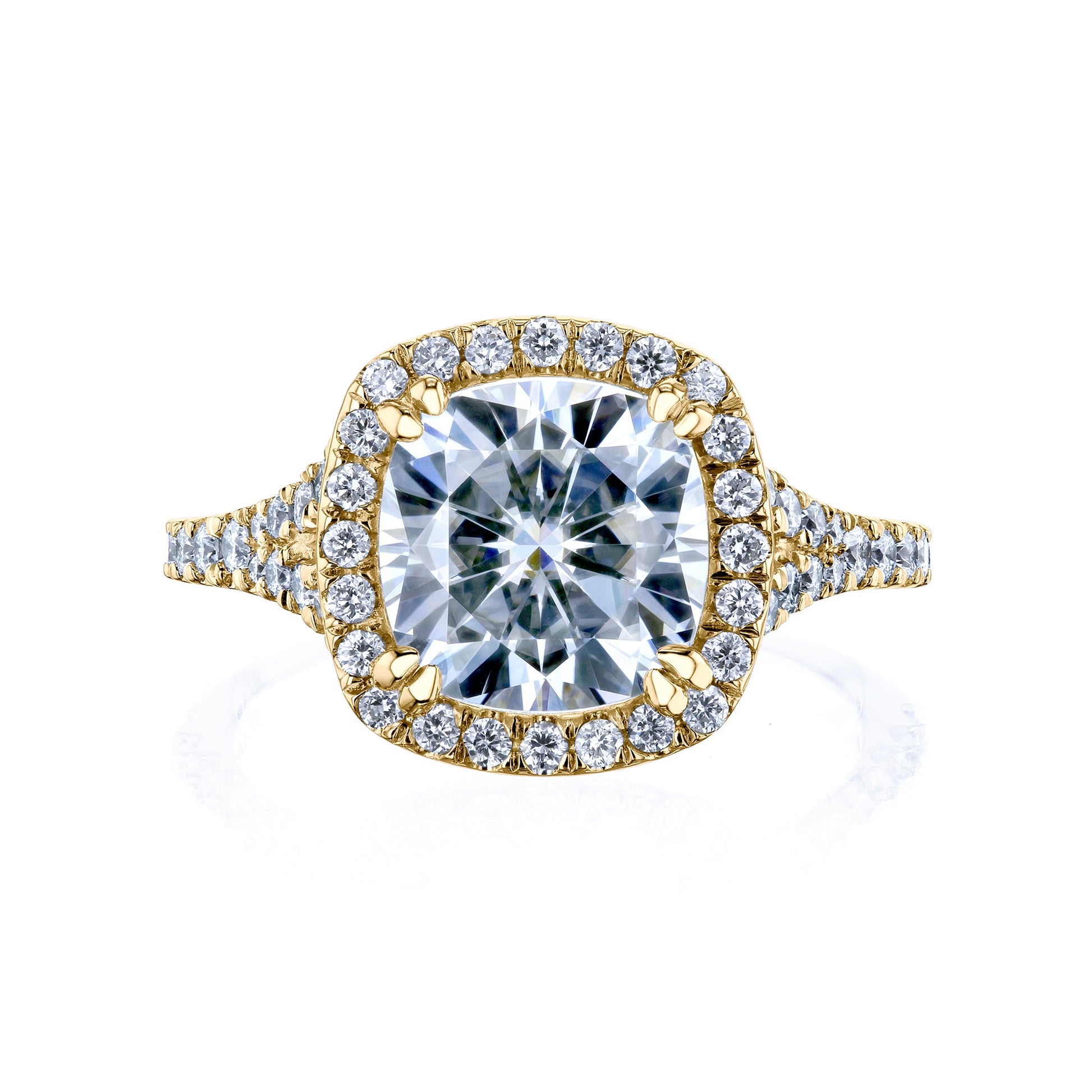 3.3 Carat Moissanite Cushion Vienna Ring - Lab Stones