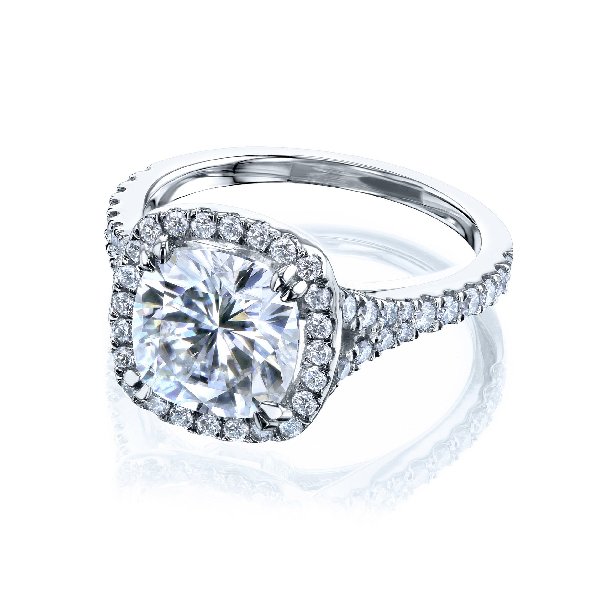 3.3 Carat Moissanite Cushion Vienna Ring - Lab Stones