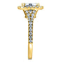 Kobelli Halo Cushion Moissanite and Diamond Split Shank Cathedral Engagement Ring 