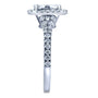 Kobelli Cushion Moissanite and Diamond Halo Cathedral Ring 3 1/3 CTW 14k White Gold