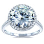 Kobelli Moissanite and Diamond Halo Engagement Ring 5 1/5 CTW in 14k White Gold