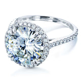 Kobelli Moissanite and Diamond Halo Engagement Ring 5 1/5 CTW in 14k White Gold