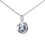 Kobelli Moissanite Solitaire Bezel Pendant and Detachable Chain 1 CTW 14K White Gold (16" Chain) MZ62201