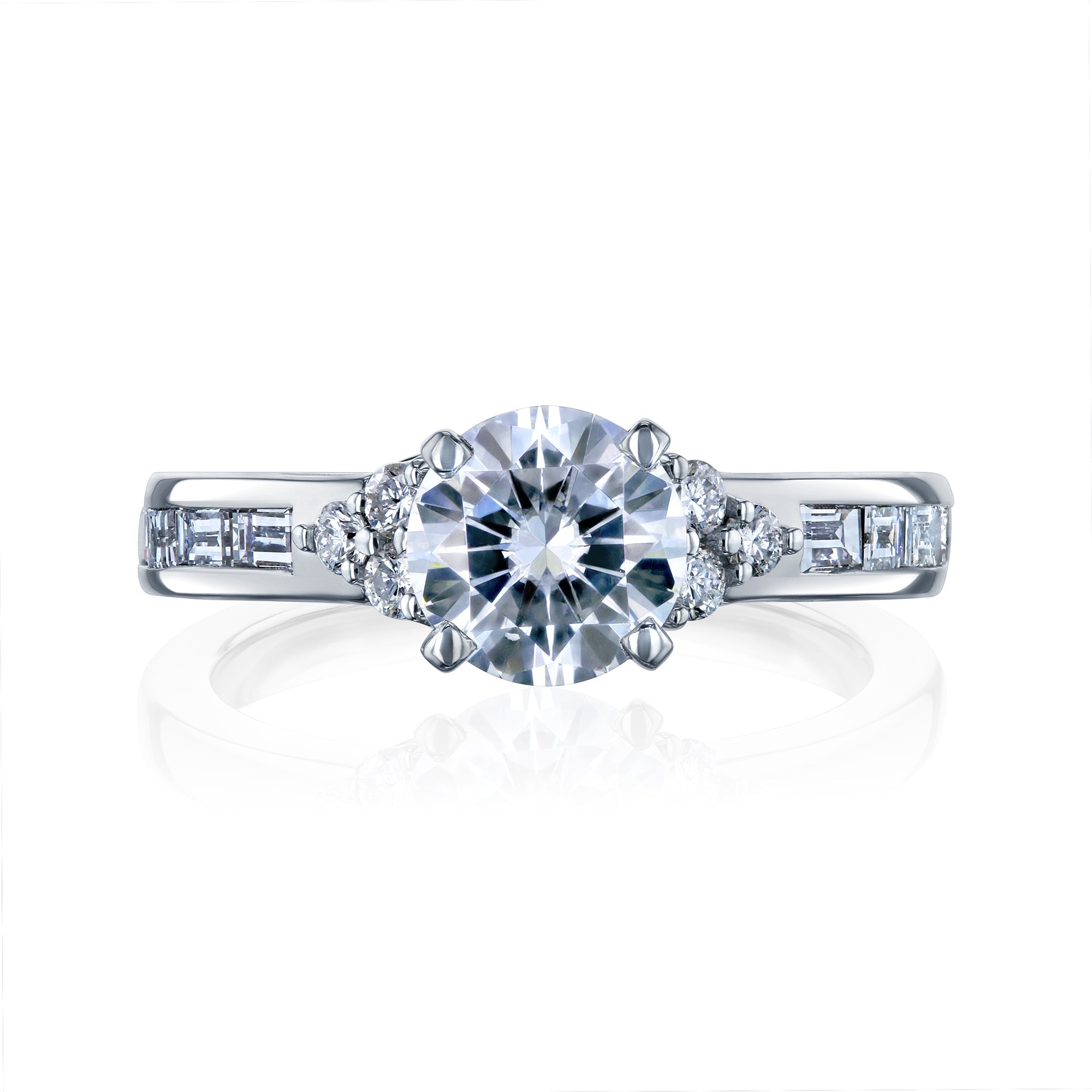 Modest Moissanite & Diamond Cluster Engagement Ring in 14k Gold – Kobelli