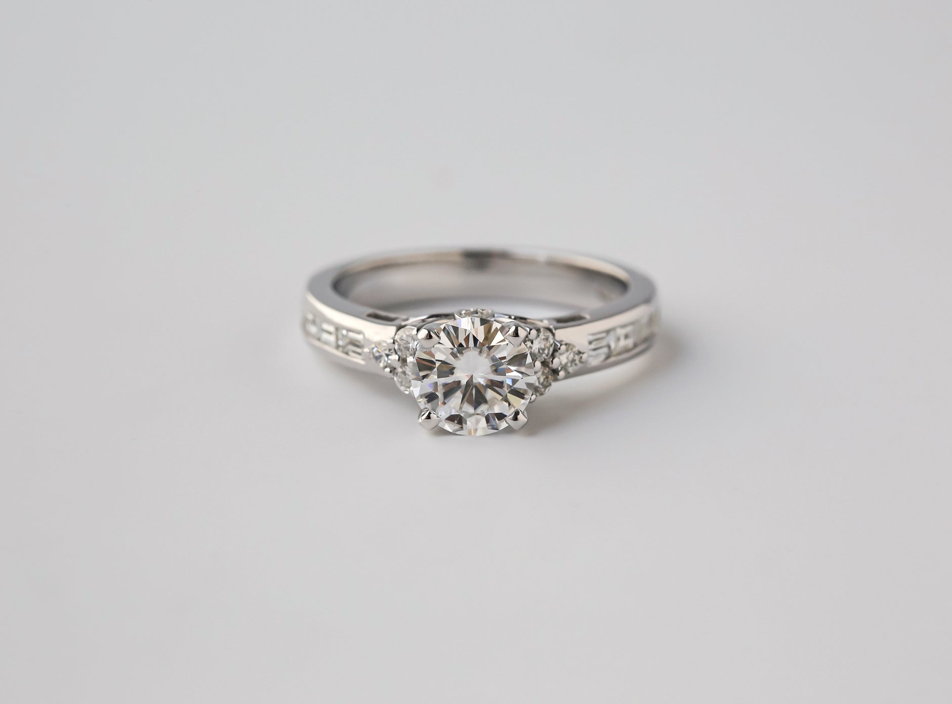 Modest Diamond Cluster Engagement Ring