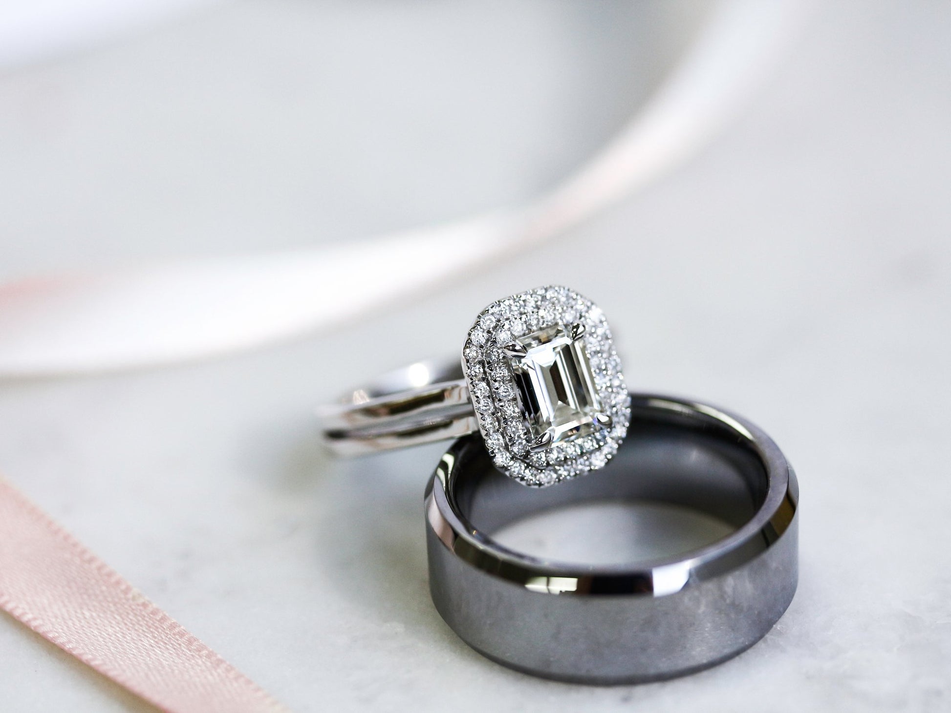 Kobelli Double Halo Emerald Cut Engagement Ring