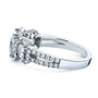 Kobelli Princess Moissanite and Diamond Halo 3-Stone Engagement Ring 2 4/5 CTW 14k White Gold