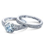 Kobelli Bezel Moissanite Low Setting Vintage Bridal Set