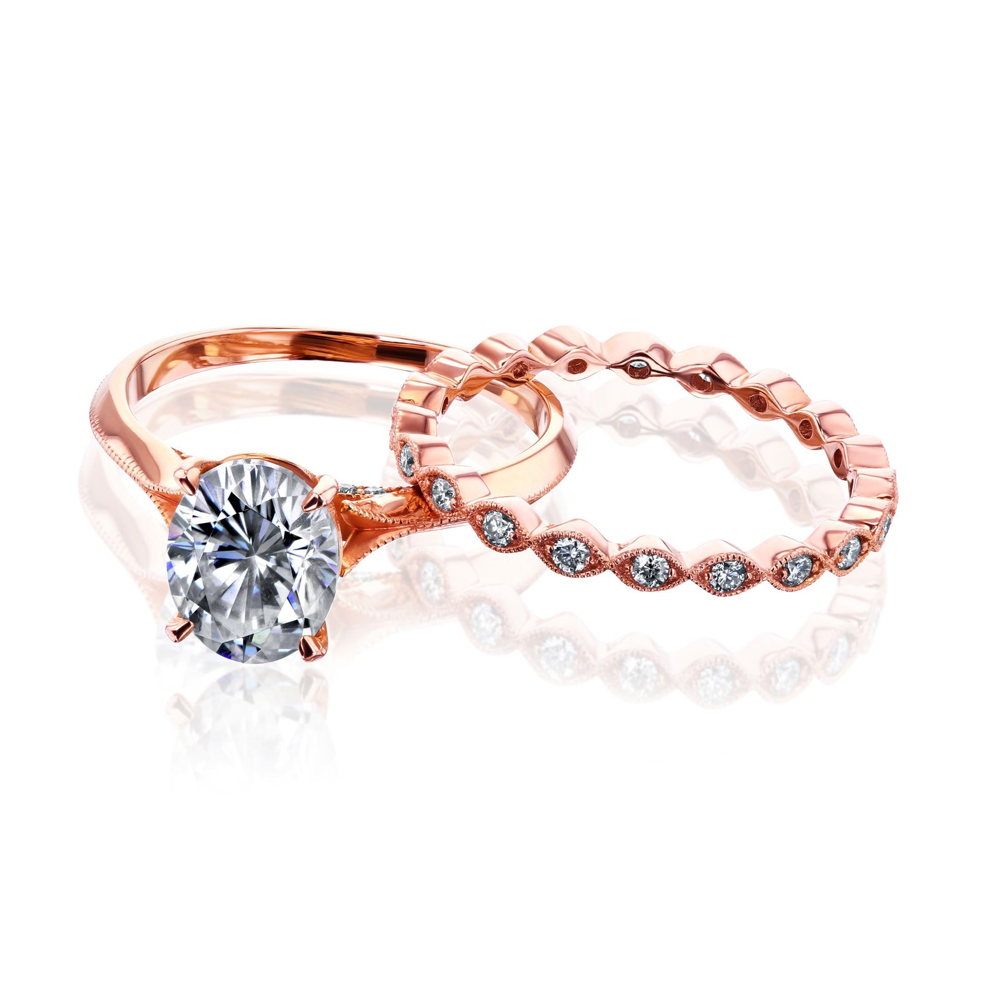 Kobelli Moissanite Wedding Ring Set