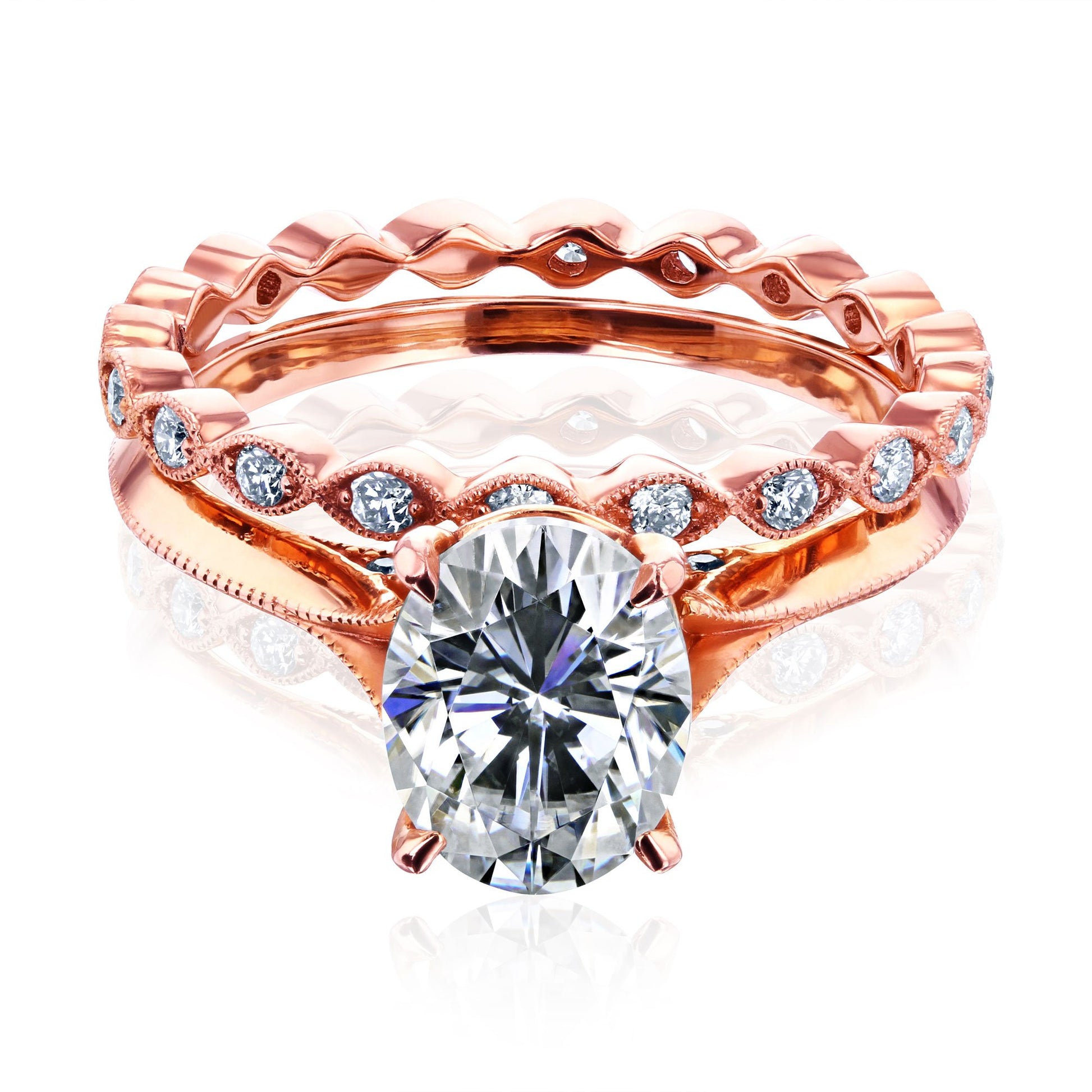 Kobelli Moissanite Wedding Ring Set
