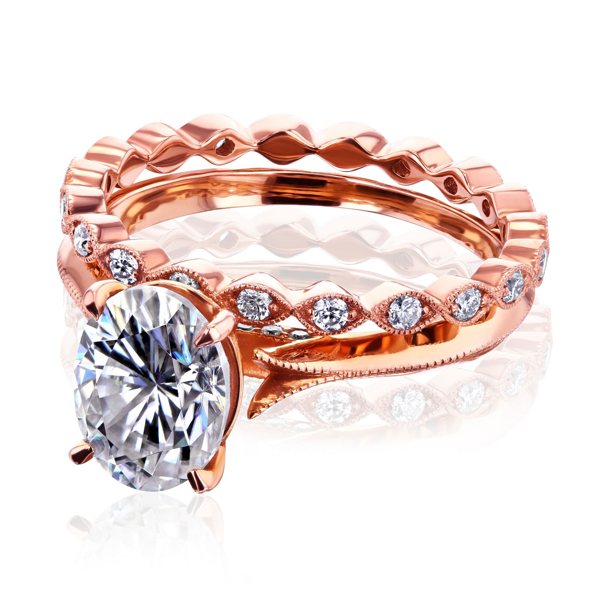 Kobelli Moissanite Wedding Ring Set