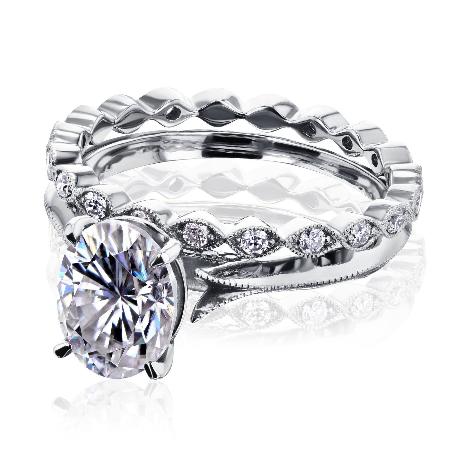Kobelli Moissanite Wedding Ring Set