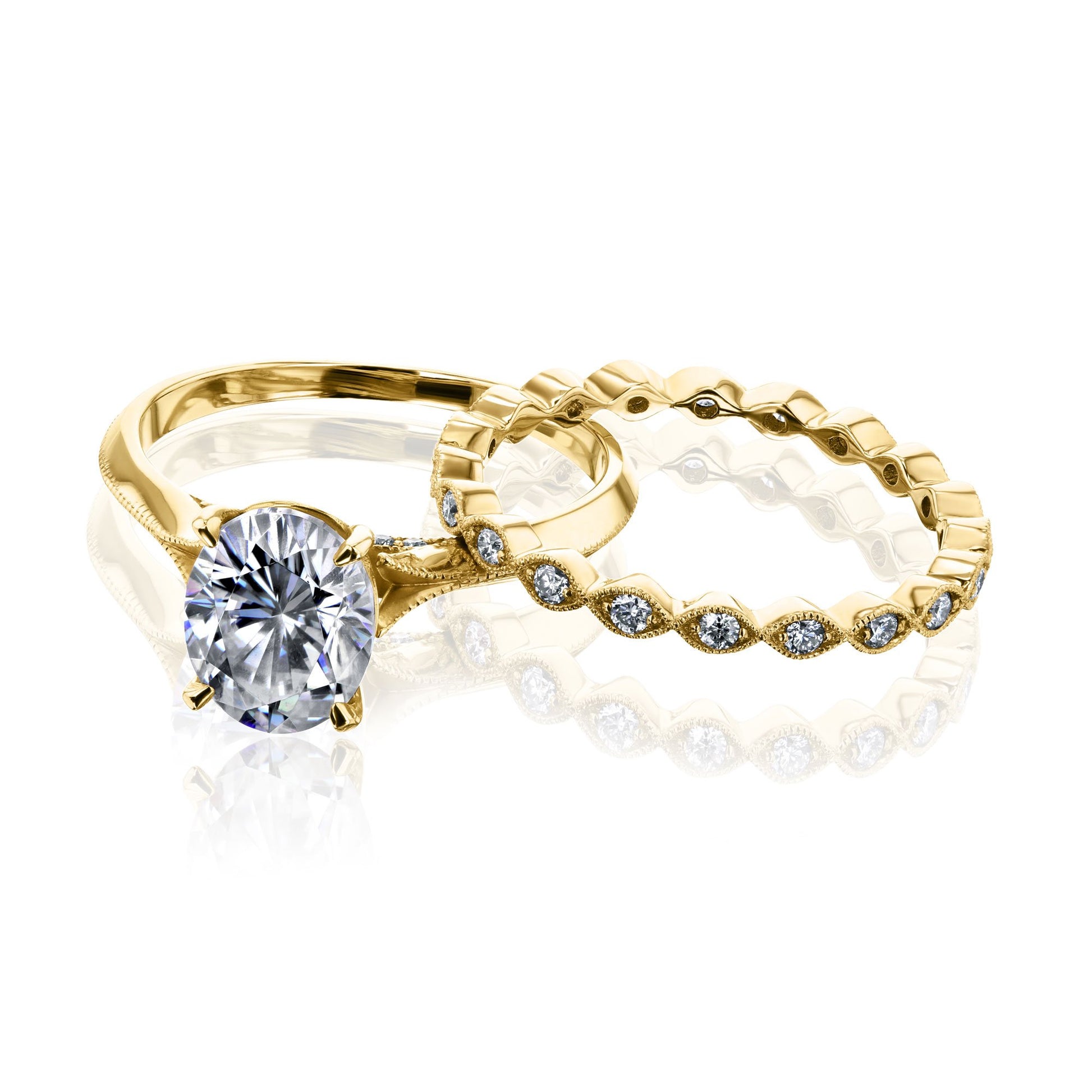 Kobelli Moissanite Wedding Ring Set