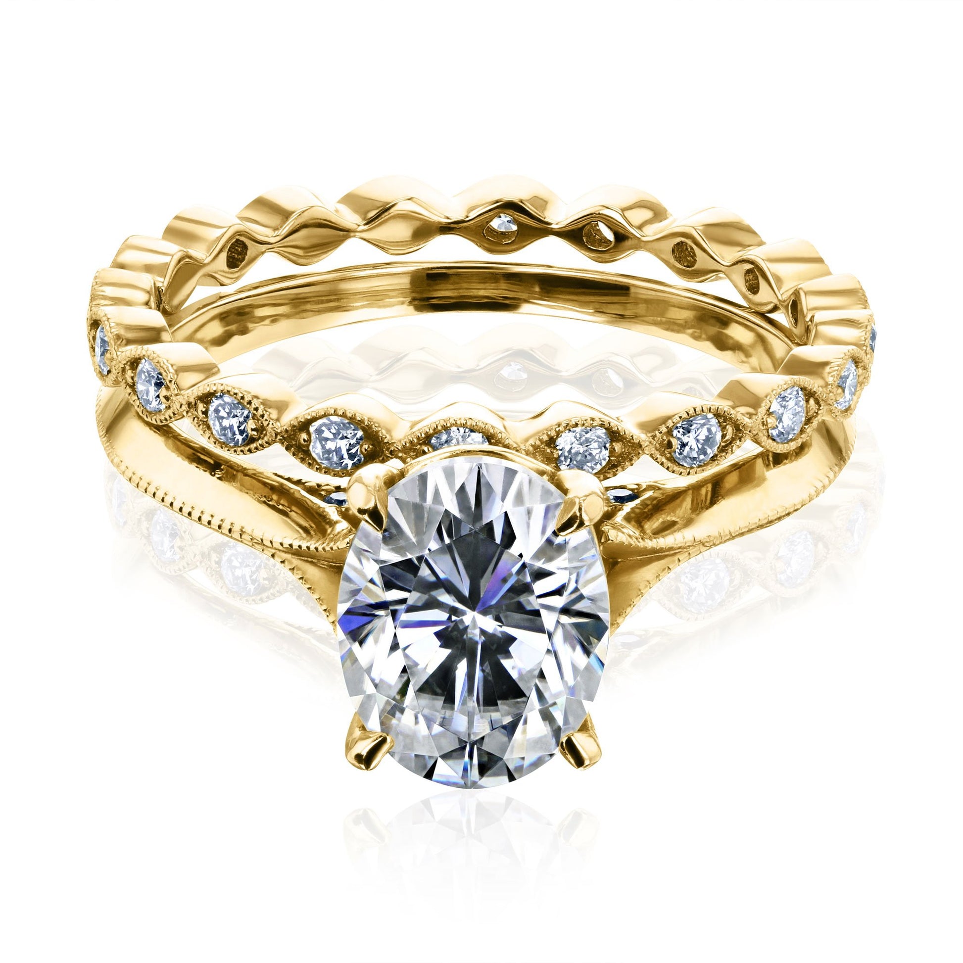 Kobelli Moissanite Wedding Ring Set