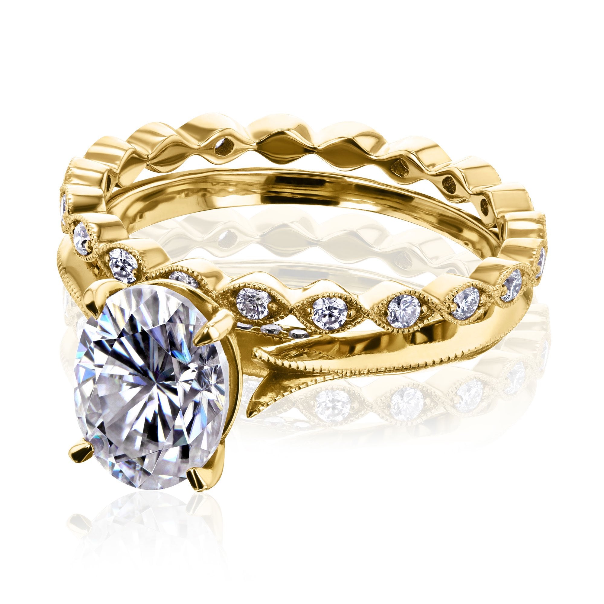 Kobelli Moissanite Wedding Ring Set