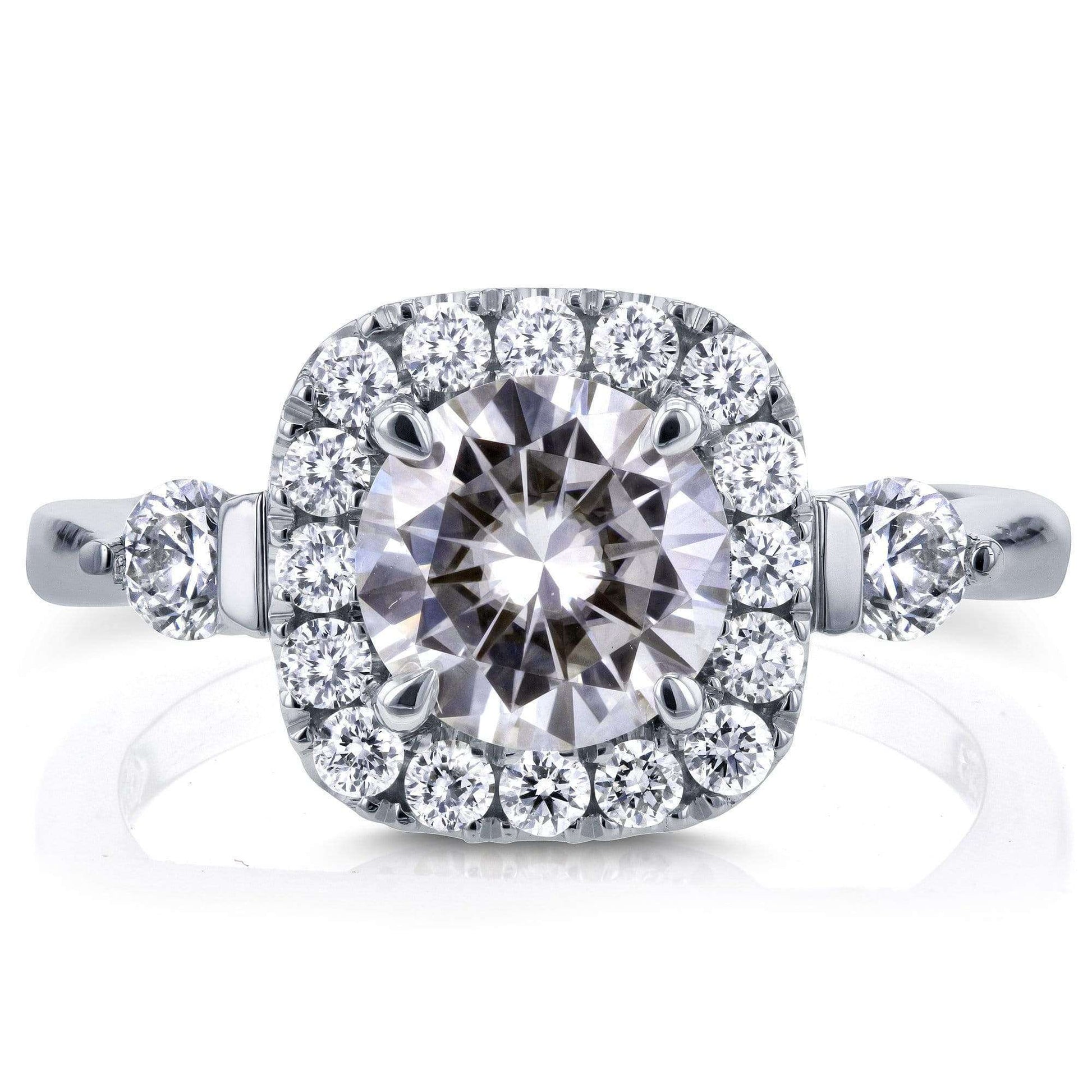 Kobelli Moissanite Halo Engagement Ring 1 2/5 CTW in 14k White Gold