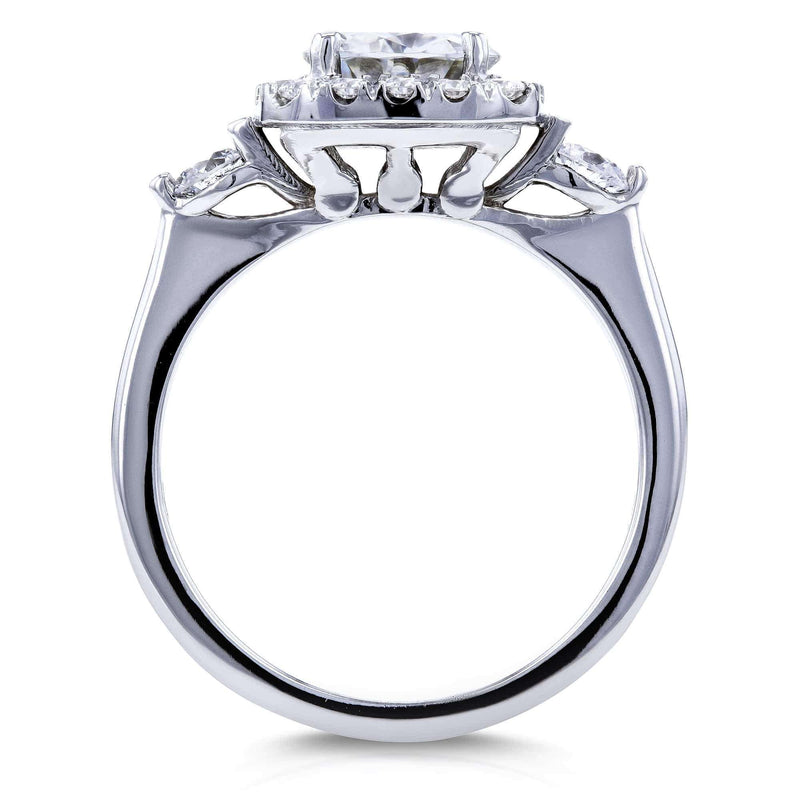 Kobelli Moissanite Halo Engagement Ring 1 2/5 CTW in 14k White Gold