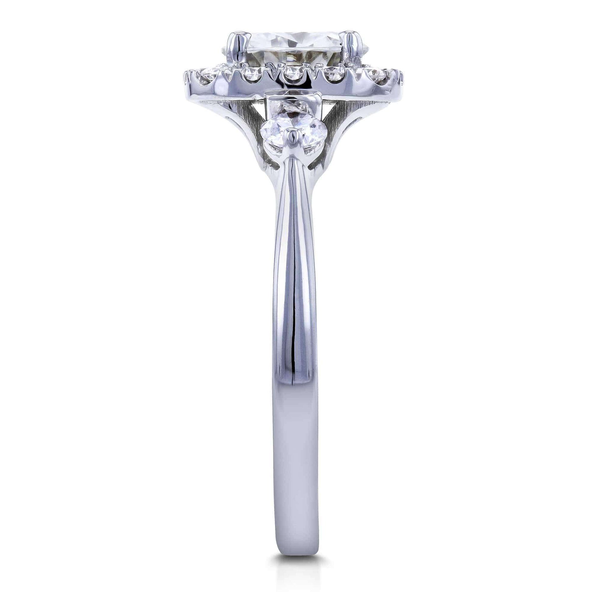 Kobelli Moissanite Halo Engagement Ring 1 2/5 CTW in 14k White Gold