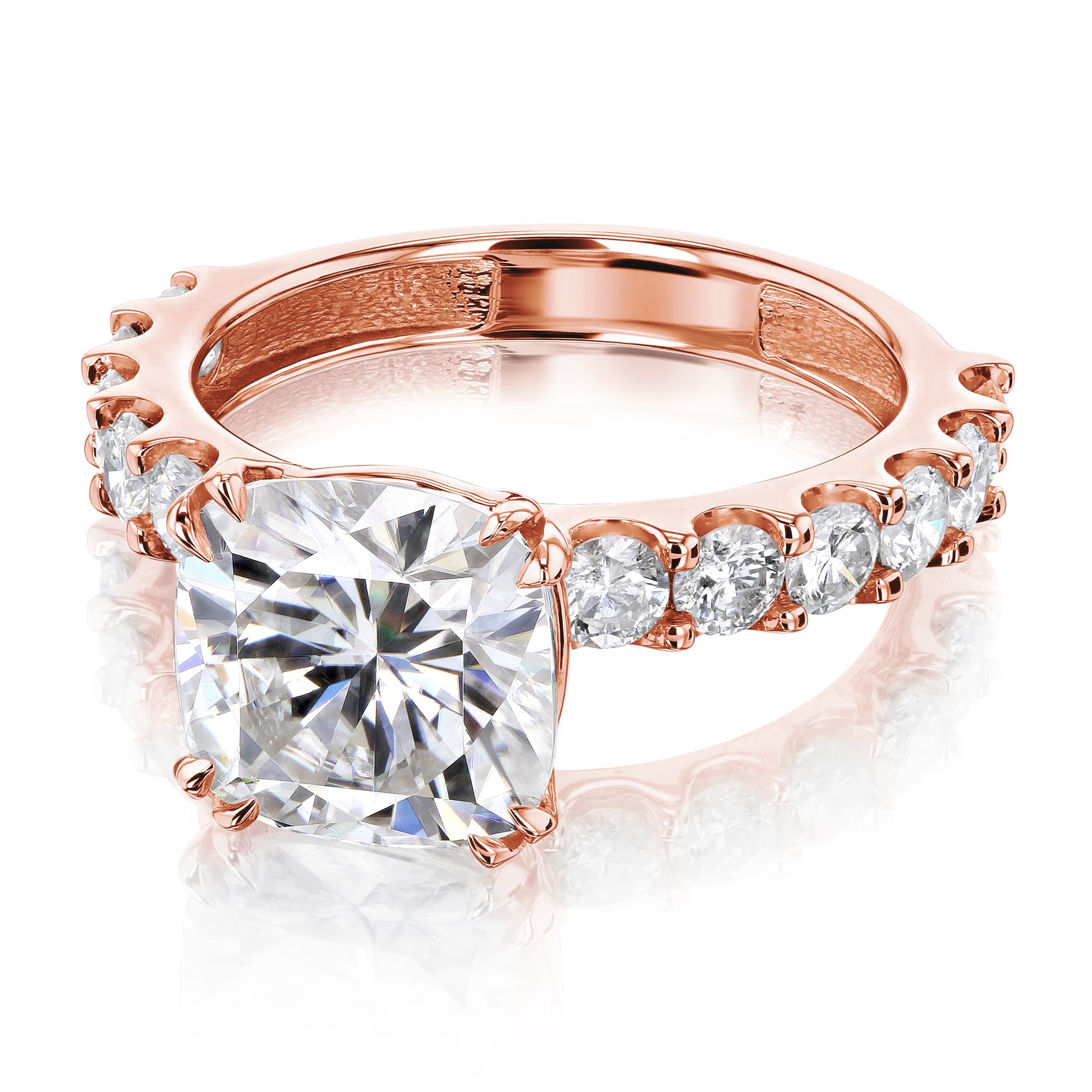 Kobelli Grown - 3.9ct Lorette Ring in Rose Gold slightly turned