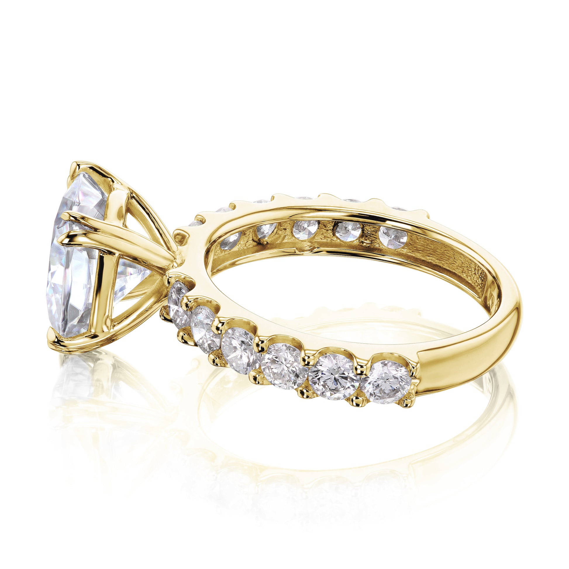 Kobelli Grown - 3.9ct Lorette Ring in Yellow Gold - side view