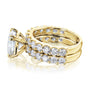 Kobelli 4-5/8 Carat Cushion Moissanite and Natural White Diamond Clean Shared U-Prong Bridal Set in 14k Gold