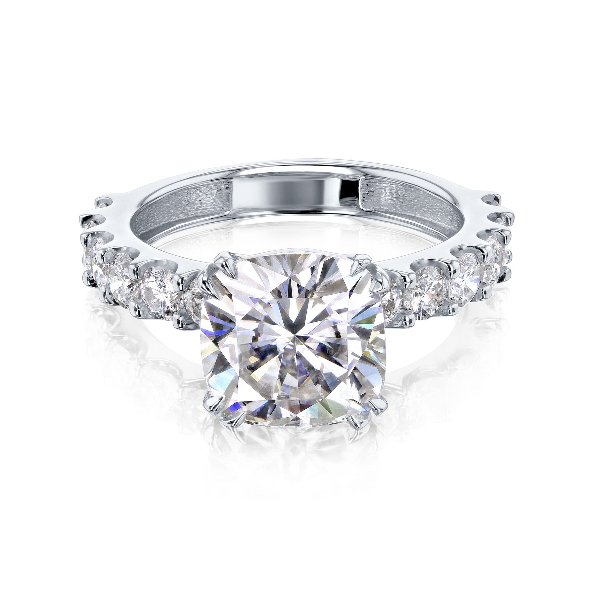 Kobelli Grown - 3.9ct Lorette Ring in White Gold tilted angle