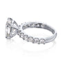 Kobelli 3-5/8 Carat Cushion Moissanite and Natural White Diamond Clean U-Prong Engagement Ring in 14k Gold