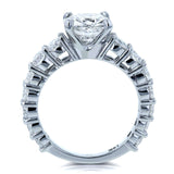Kobelli Cushion Moissanite (HI) and Diamond Engagement Ring 3 2/5 CTW 14k White Gold
