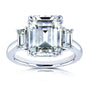 Kobelli 5 1/2 Carat TW 3-Stone Emerald Moissanite Engagement Ring