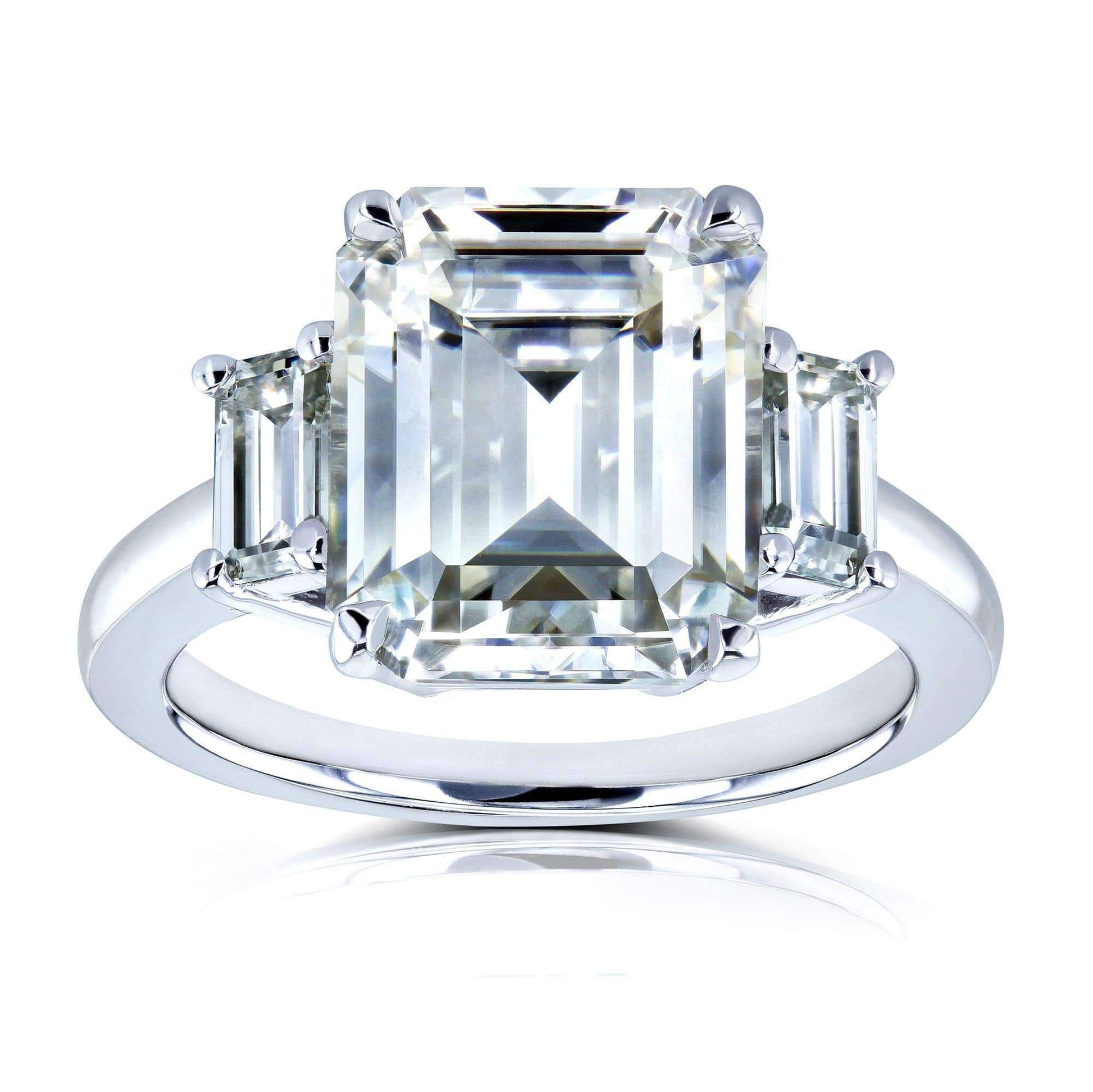 Kobelli 5 1/2 Carat TW 3-Stone Emerald Moissanite Engagement Ring