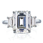 Kobelli 5 1/2 Carat TW 3-Stone Emerald Moissanite Engagement Ring MZ62340EC-5E/4.5W